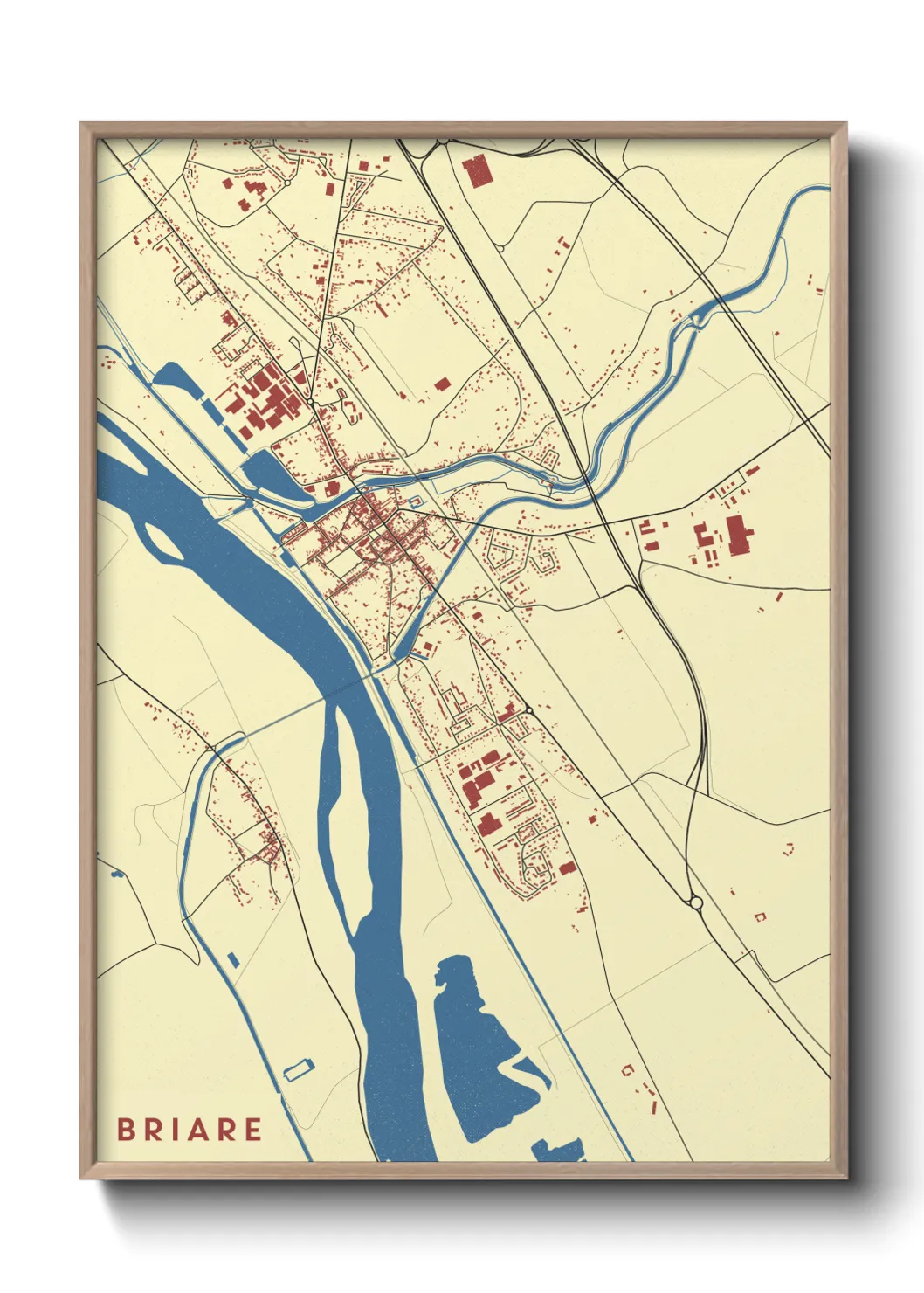 Une affiche de carte sur Briare