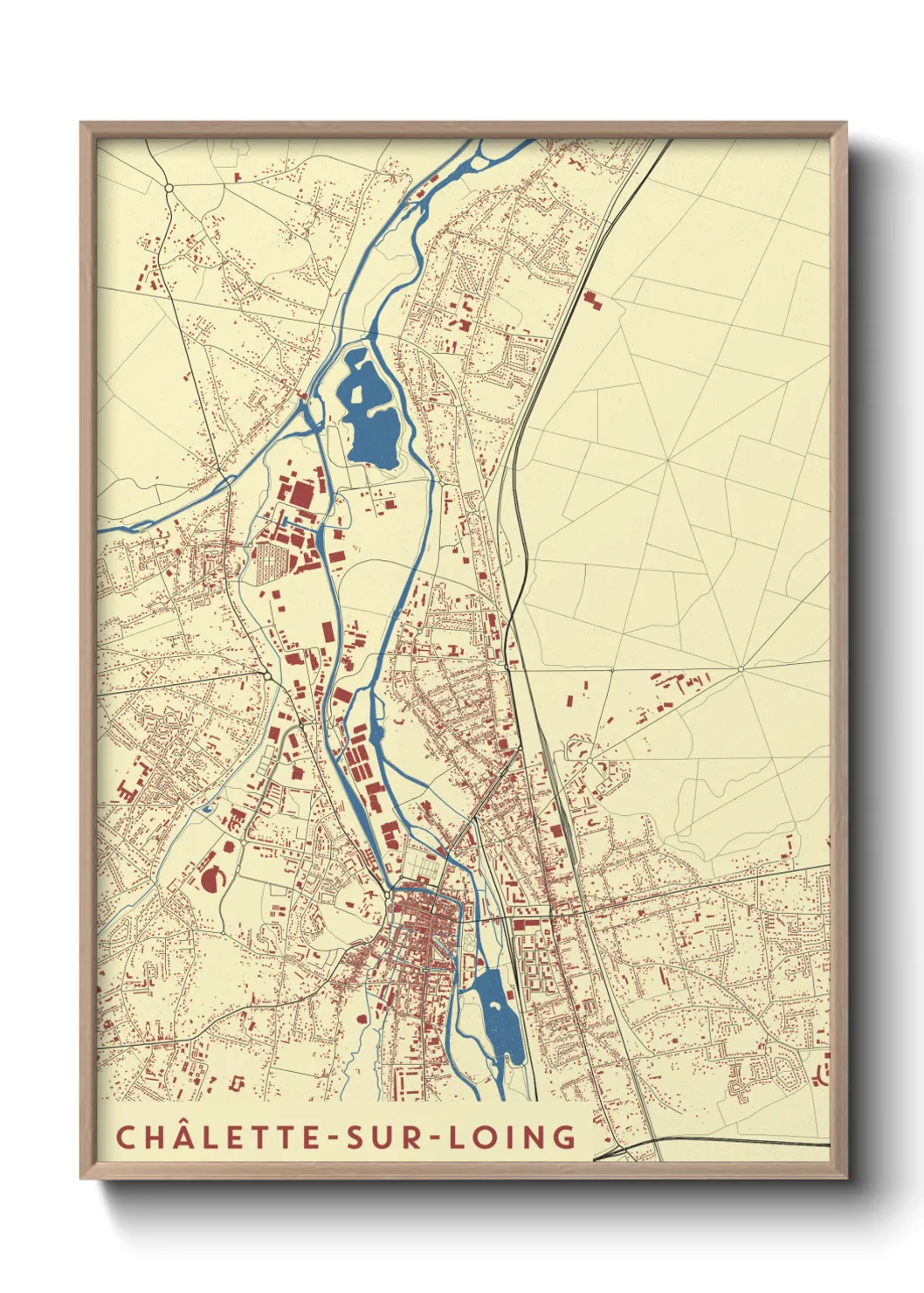 Une affiche de carte sur Châlette-sur-Loing