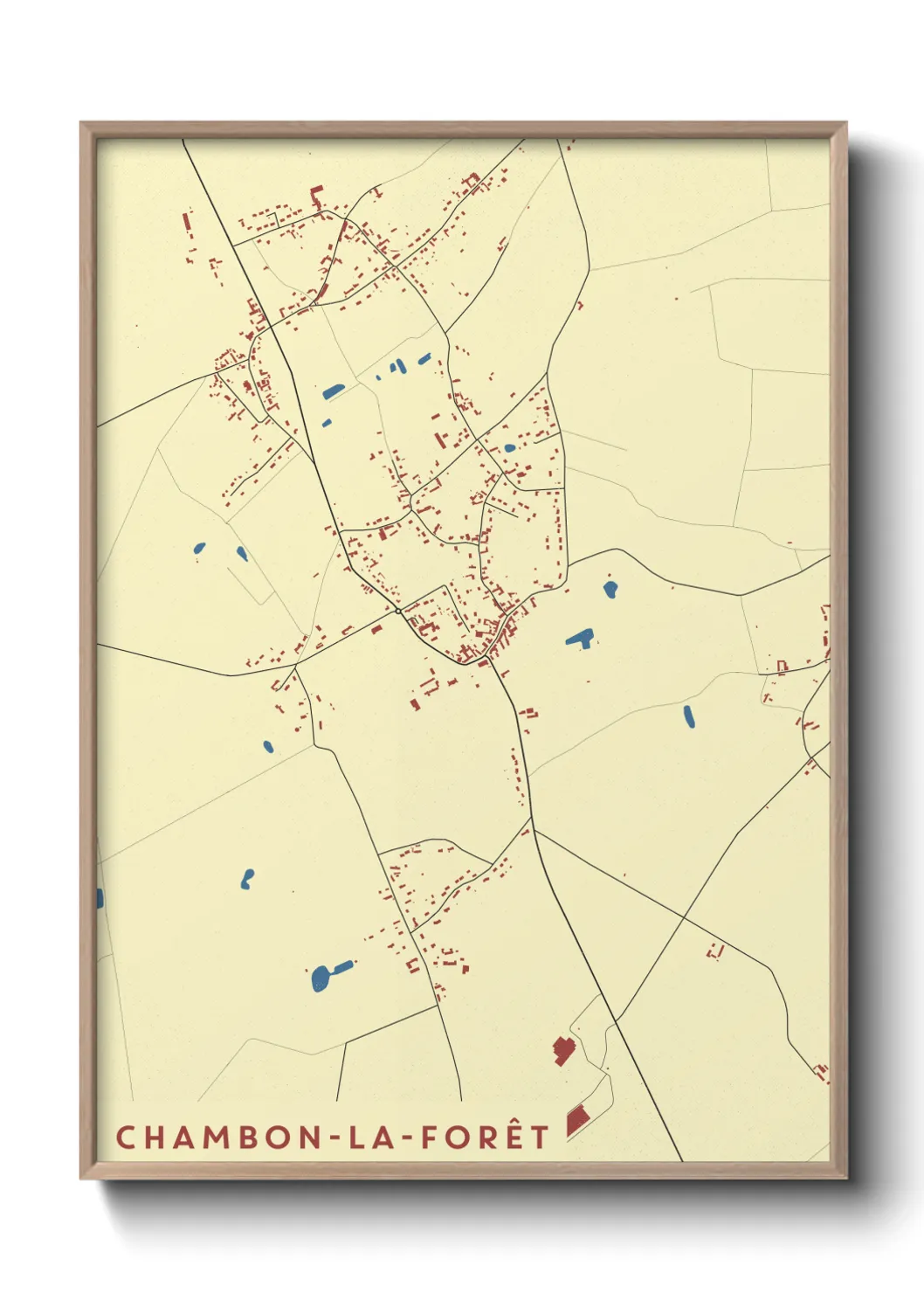 Un poster carteChambon-la-Forêt