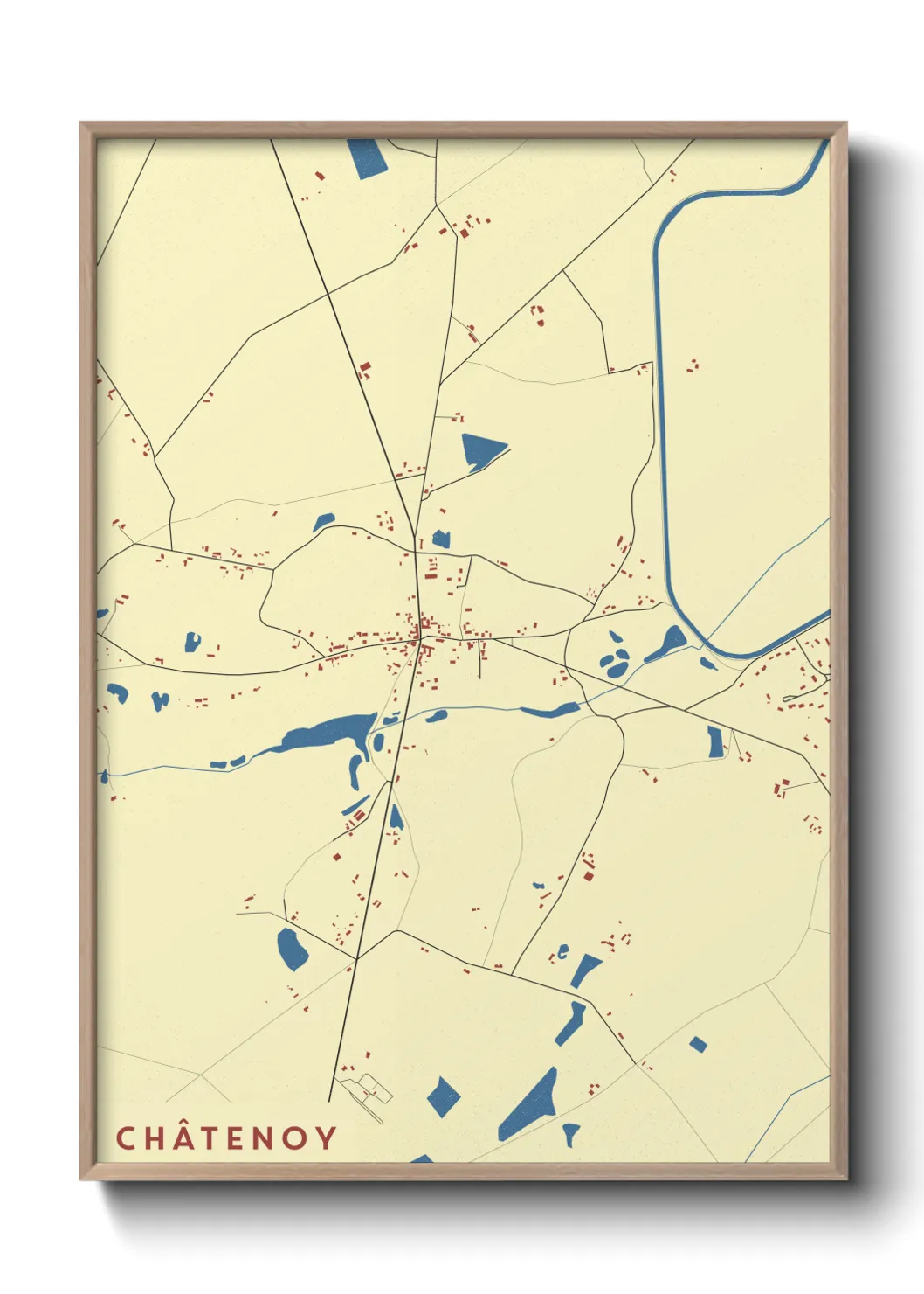 Une affiche de carte sur Châtenoy