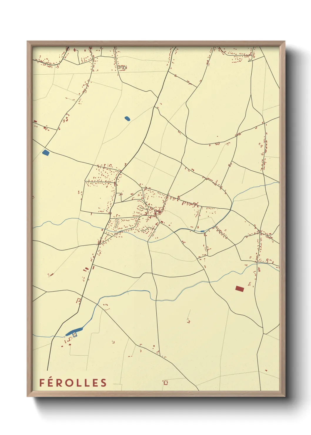 Une affiche de carte sur Férolles