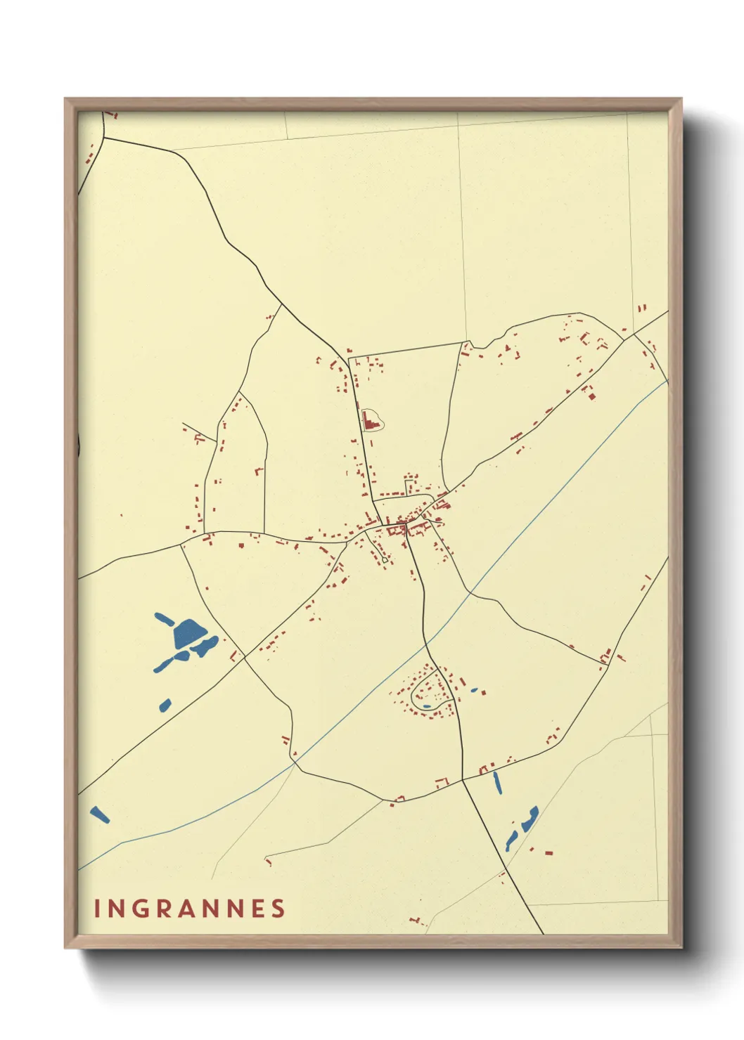Une affiche de carte sur Ingrannes