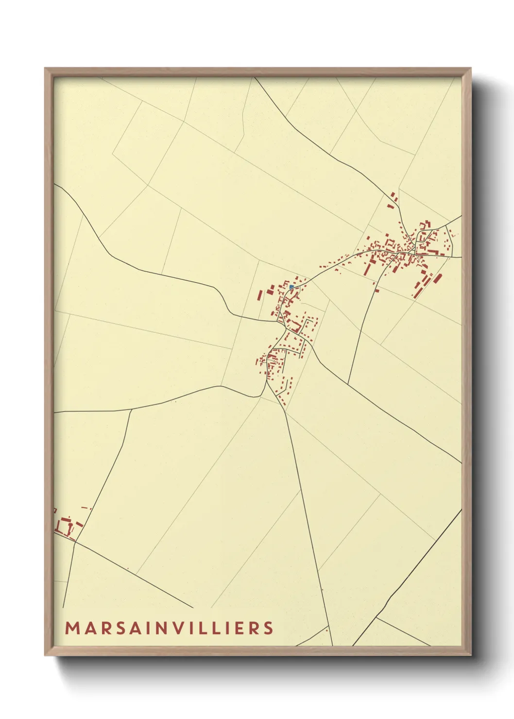 Une affiche de carte sur Marsainvilliers