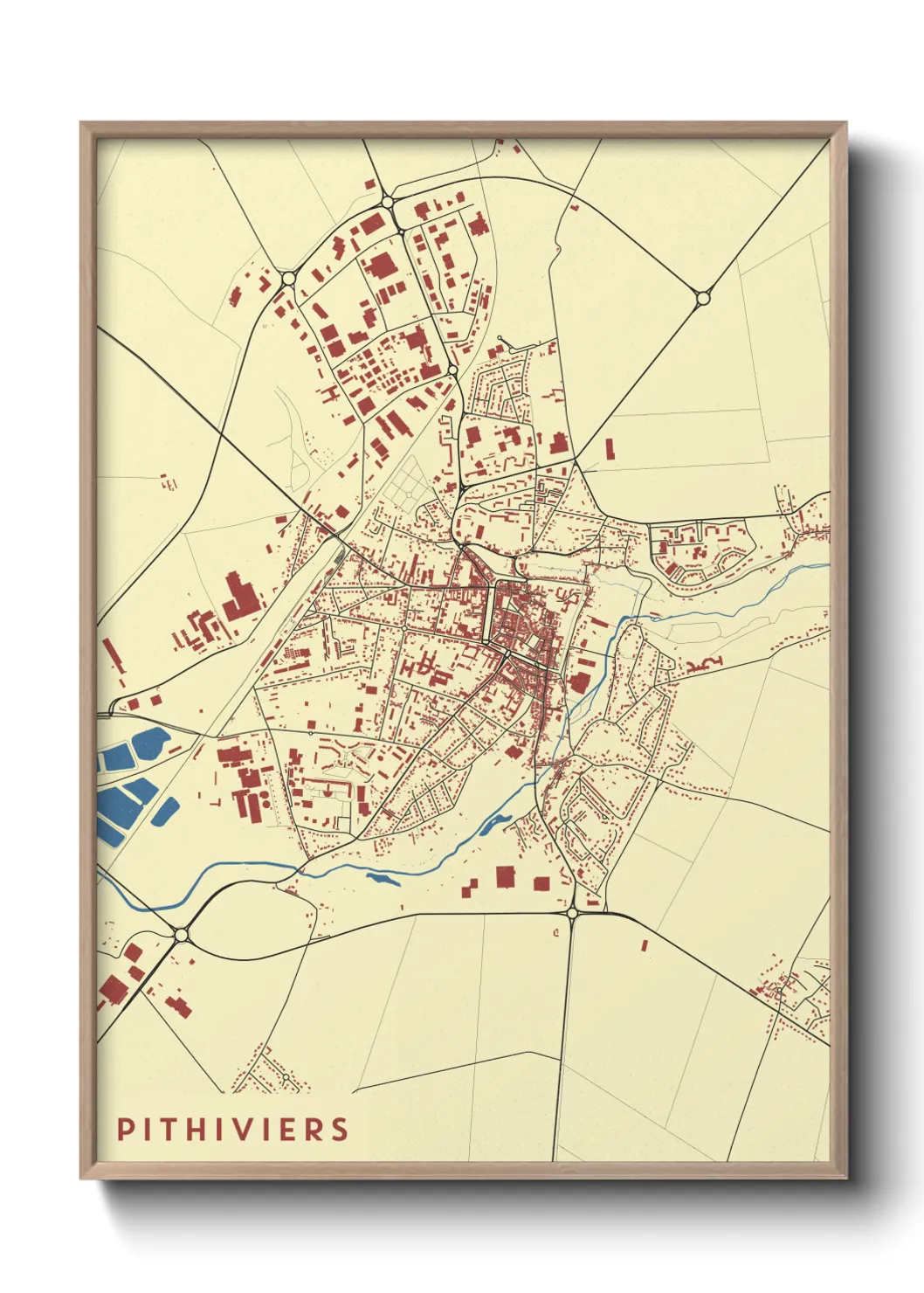 Une affiche de carte sur Pithiviers