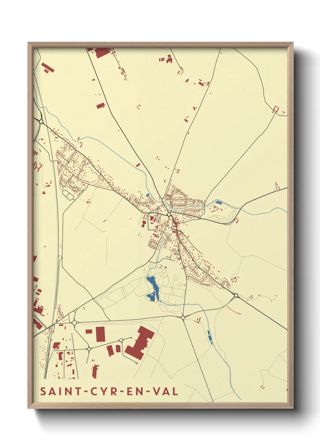 Une affiche de carte sur Saint-Cyr-en-Val