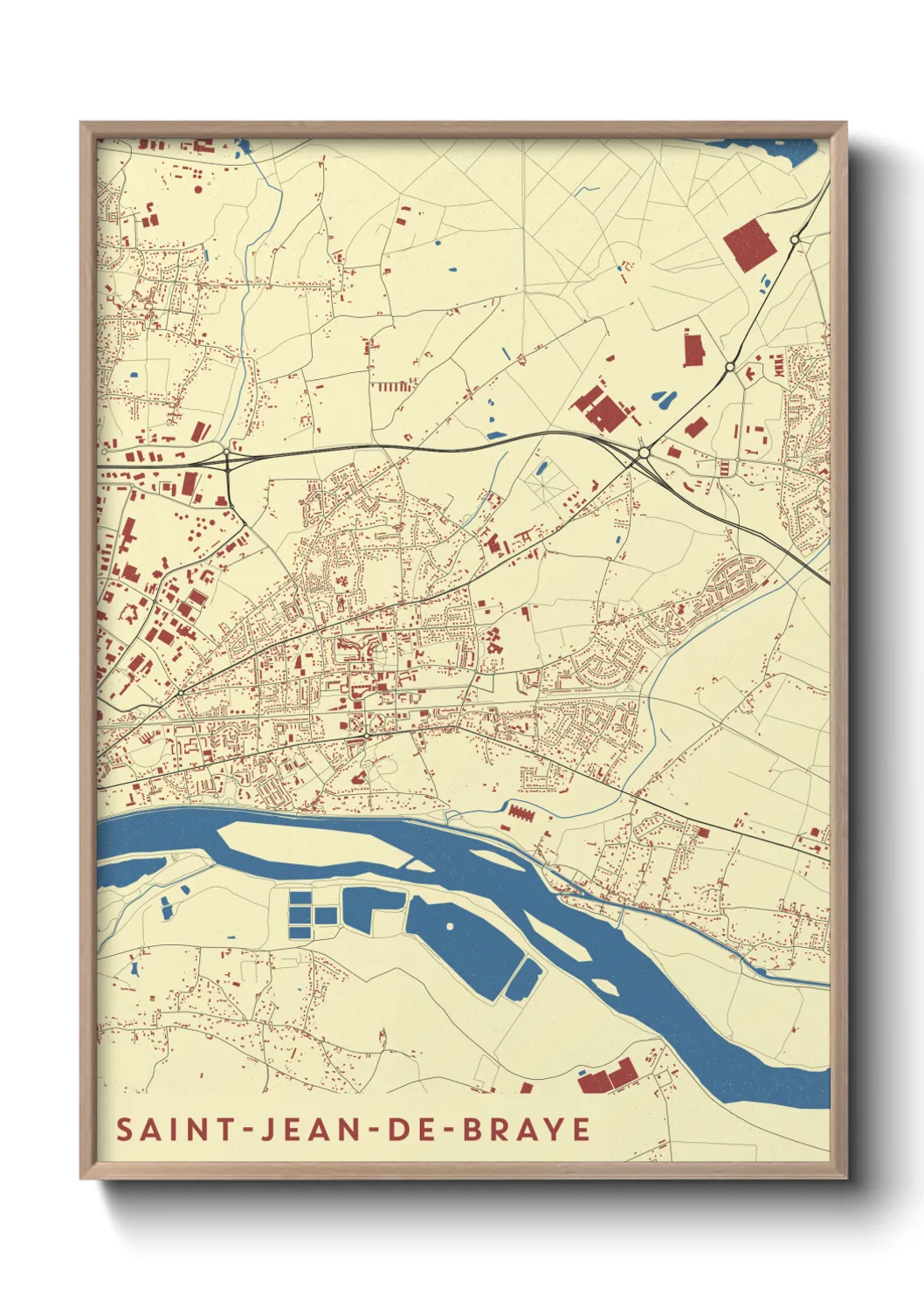 Une affiche de carte sur Saint-Jean-de-Braye