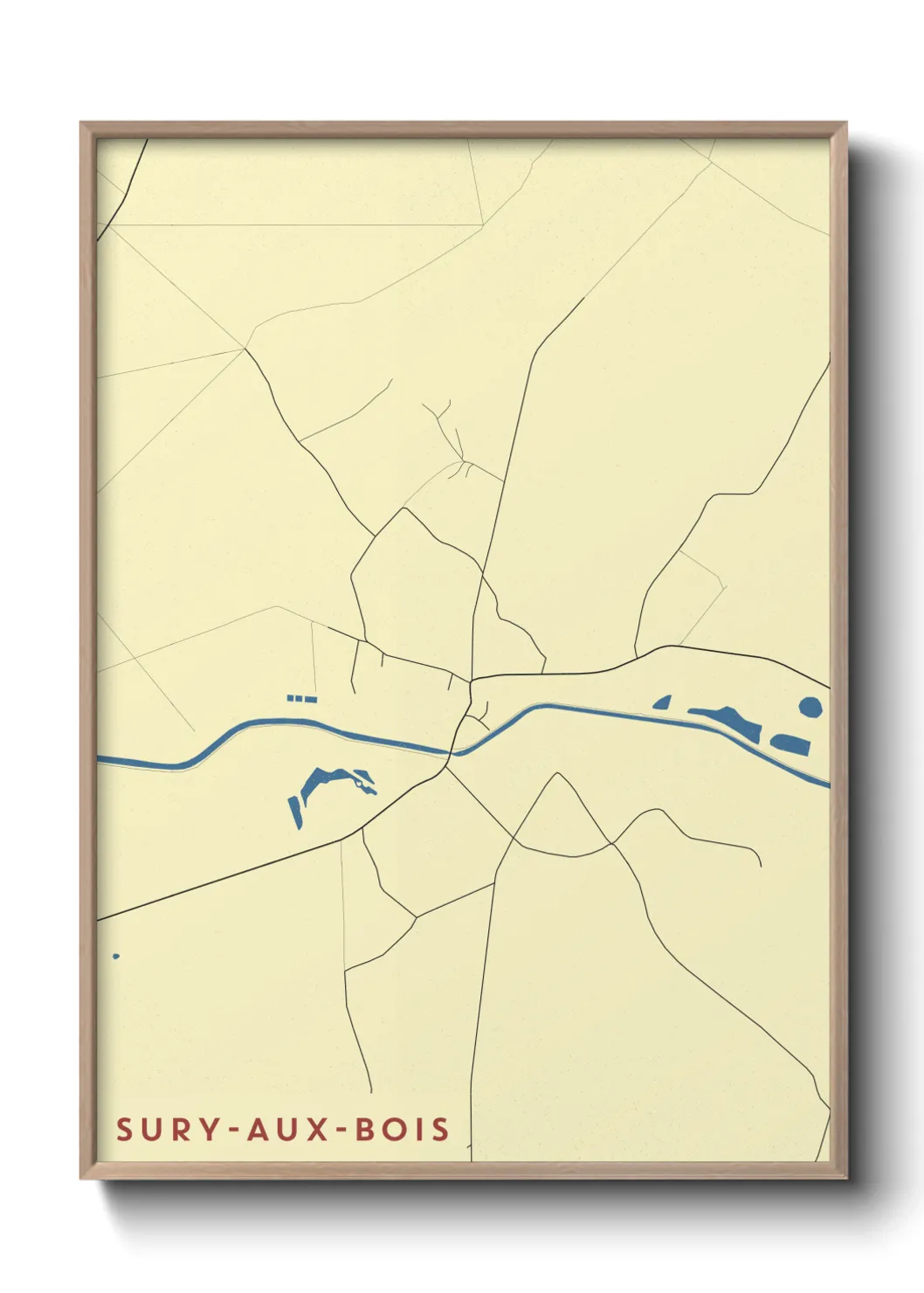 Un poster carteSury-aux-Bois