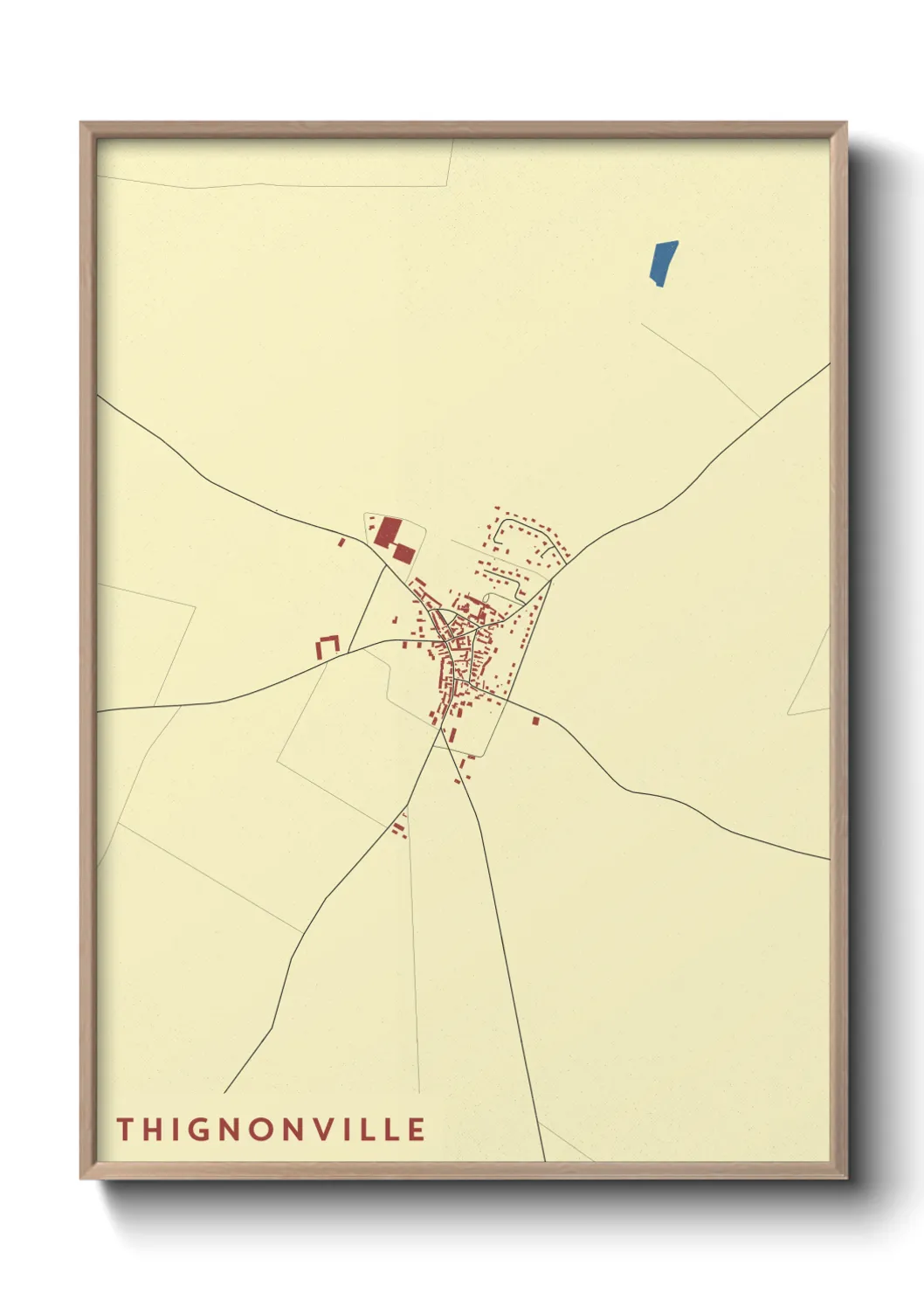 Une affiche de carte sur Thignonville