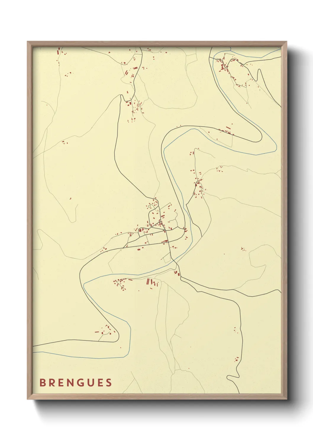 Une affiche de carte sur Brengues