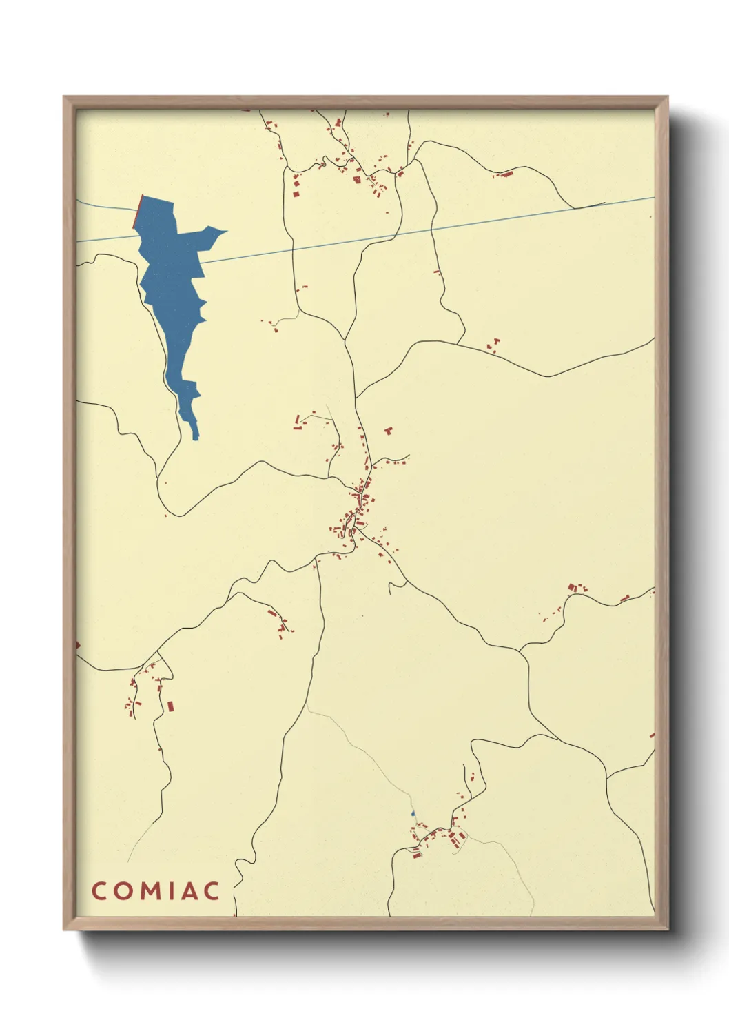 Une affiche de carte sur Comiac