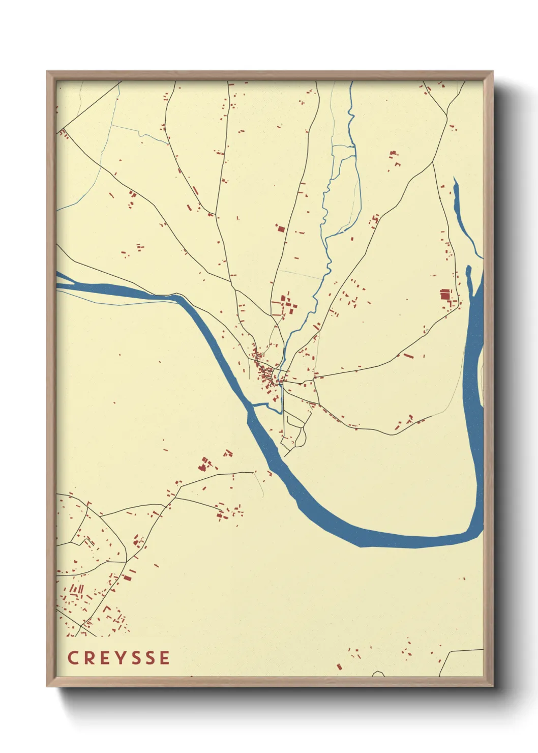 Une affiche de carte sur Creysse