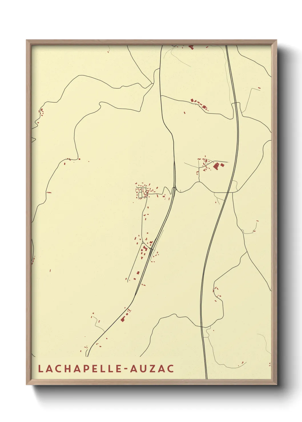 Une affiche de carte sur Lachapelle-Auzac