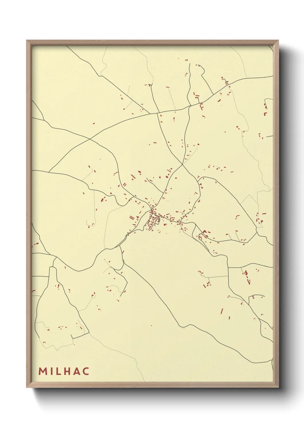 Une affiche de carte sur Milhac