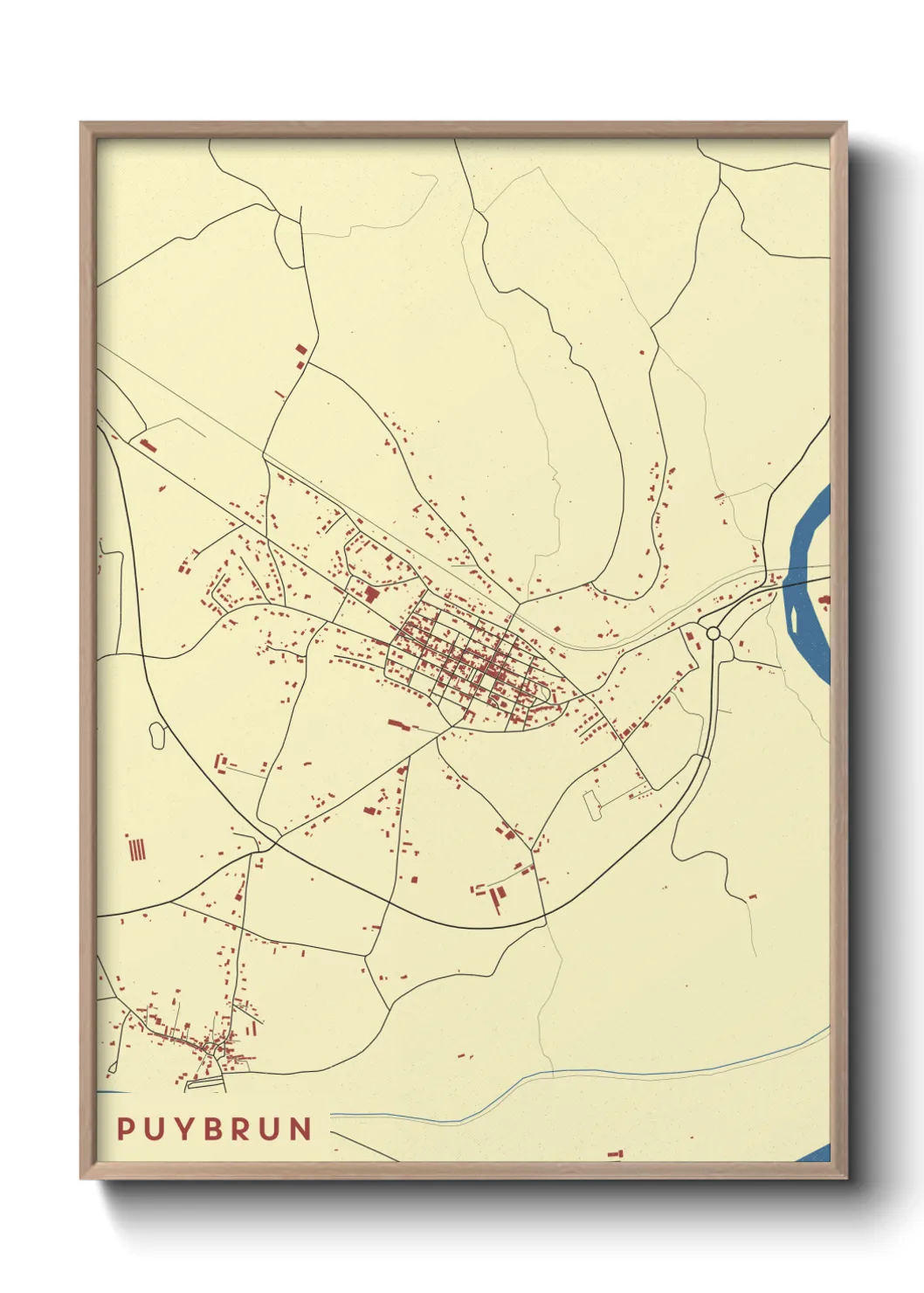 Une affiche de carte sur Puybrun