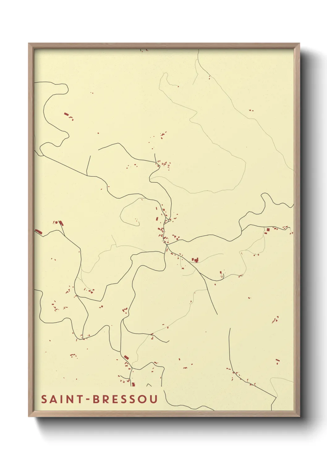 Une affiche de carte sur Saint-Bressou