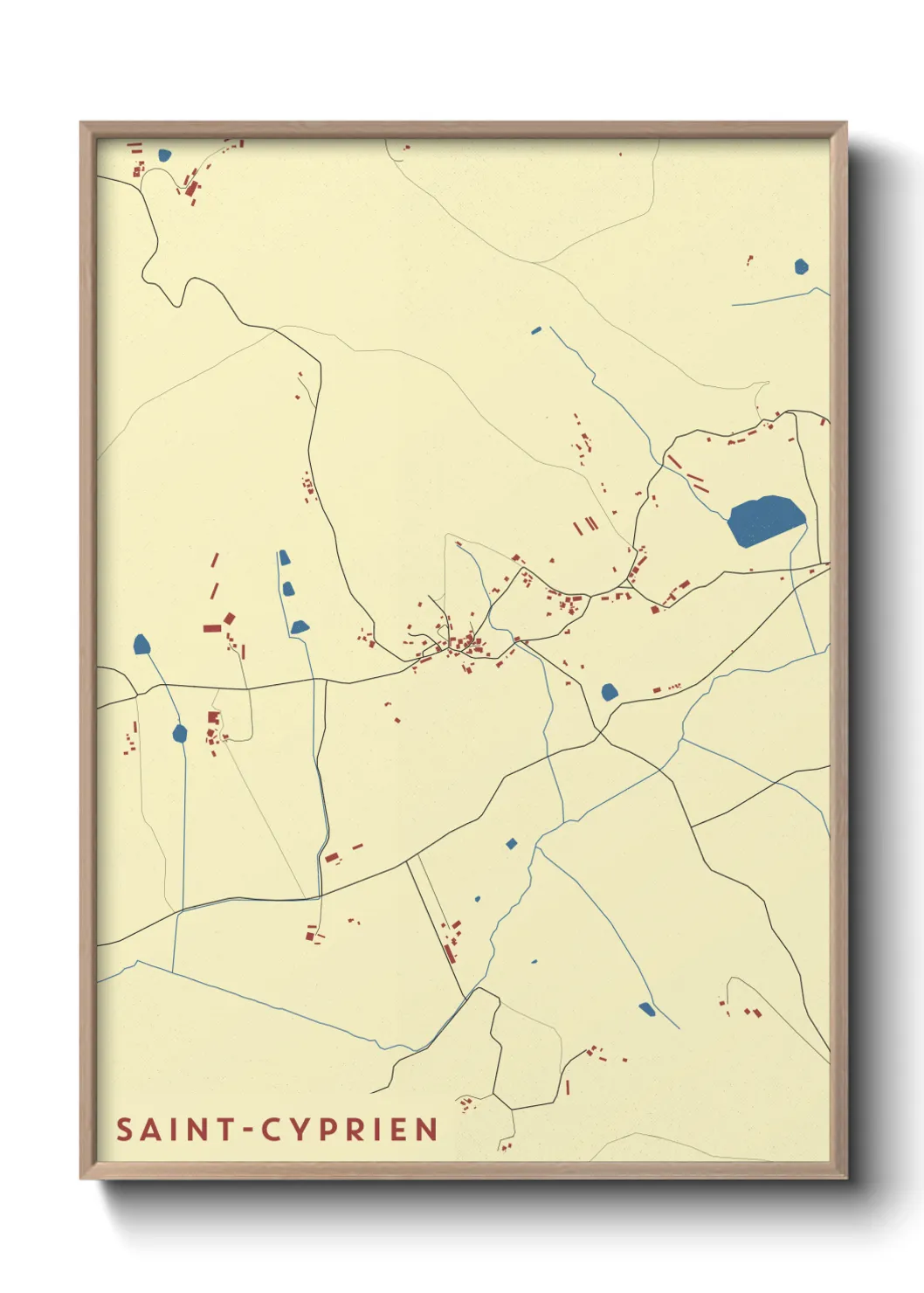Une affiche de carte sur Saint-Cyprien