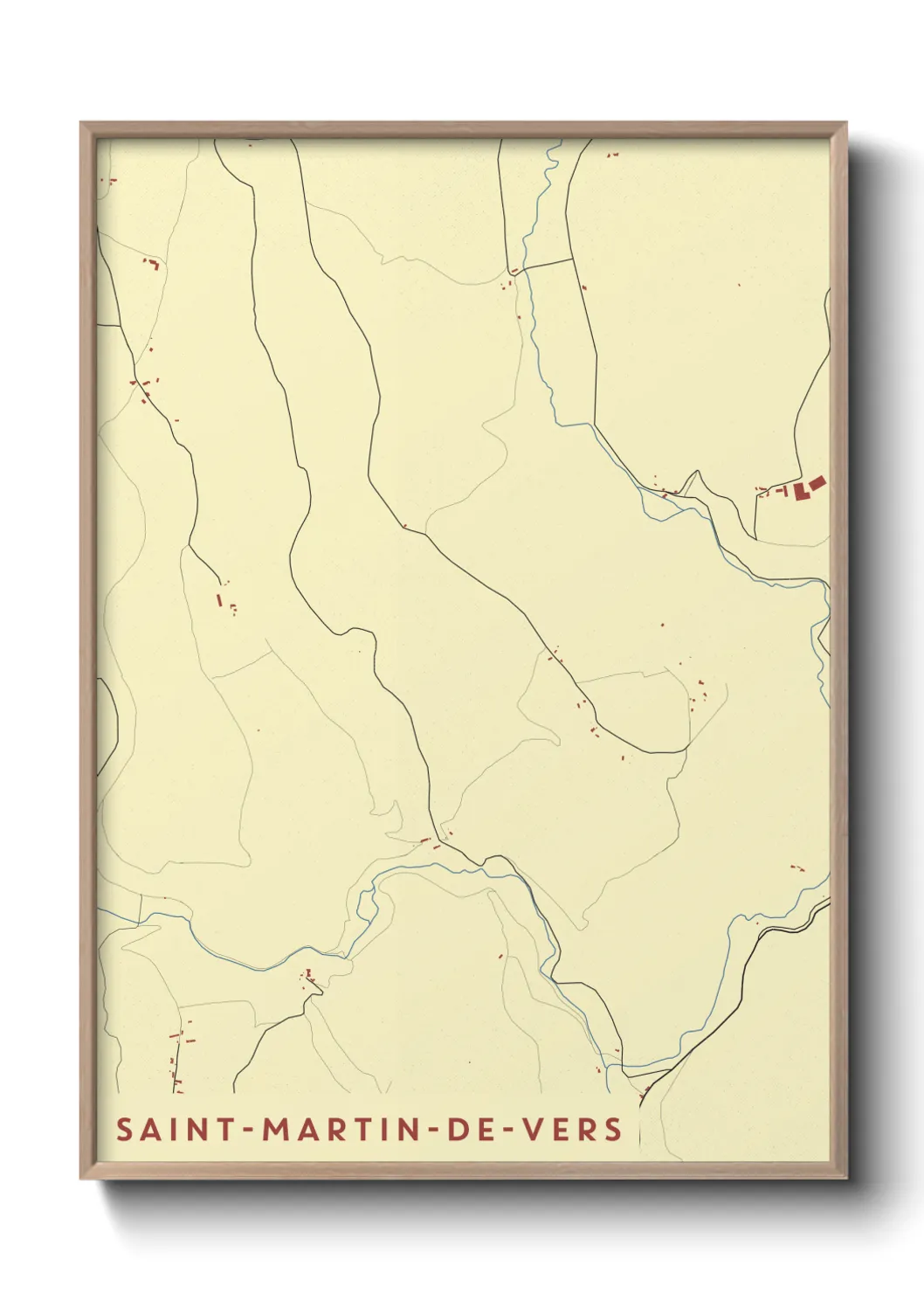 Une affiche de carte sur Saint-Martin-de-Vers