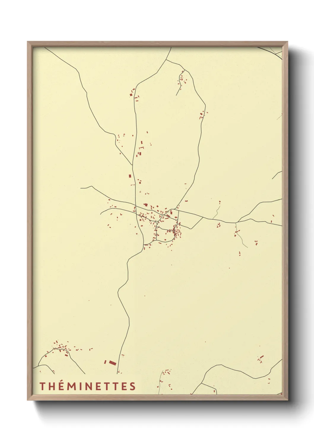 Une affiche de carte sur Théminettes