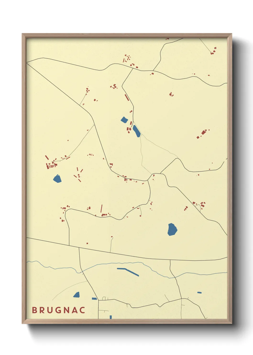 Une affiche de carte sur Brugnac