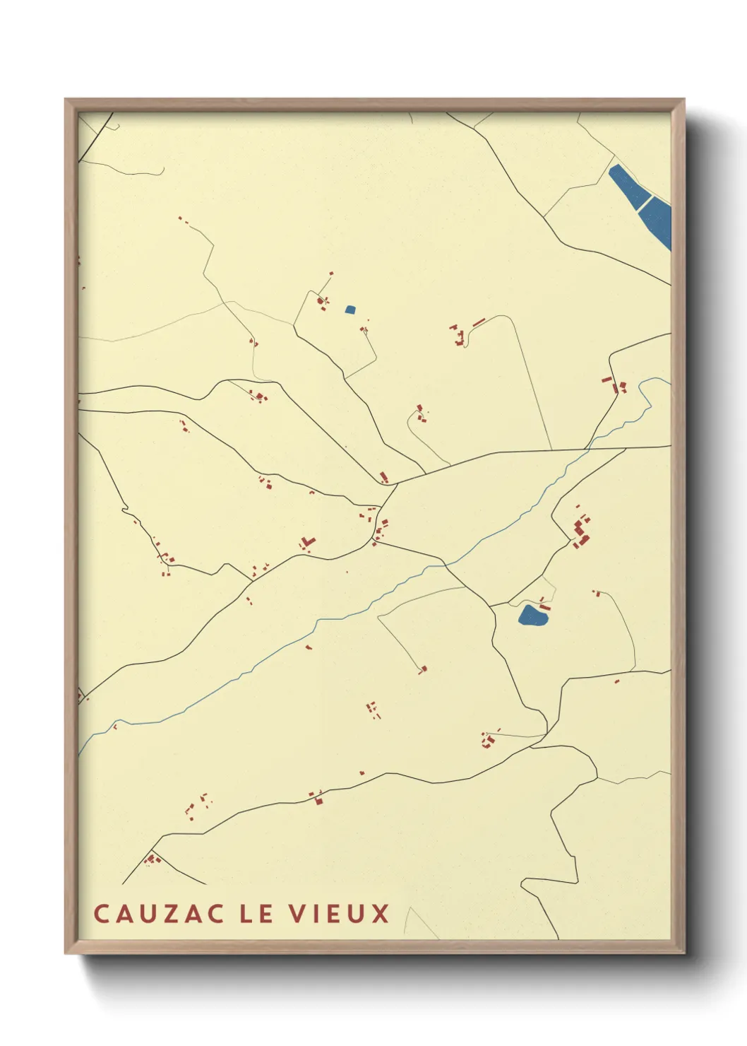 Une affiche de carte sur Cauzac le Vieux