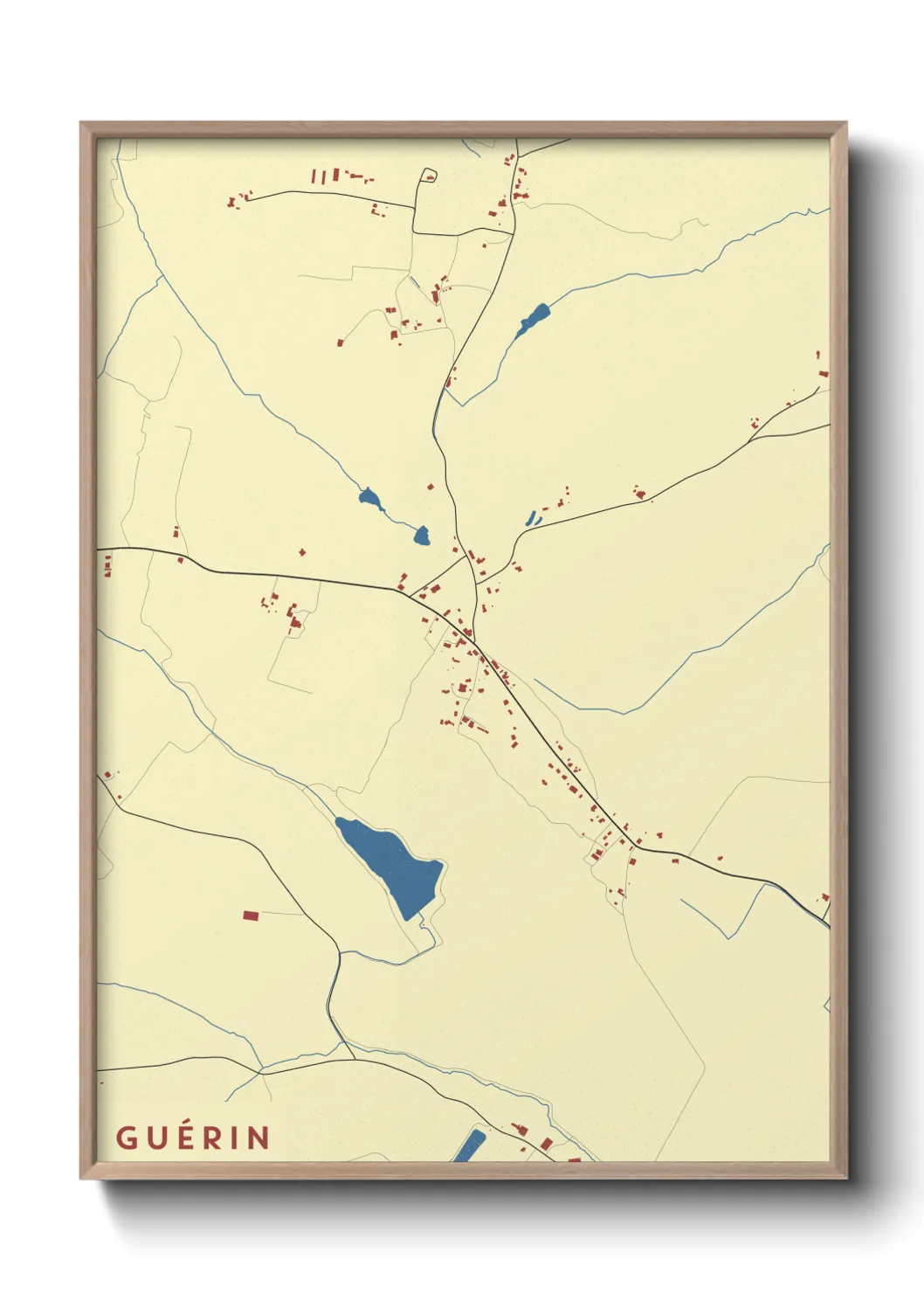 Une affiche de carte sur Guérin