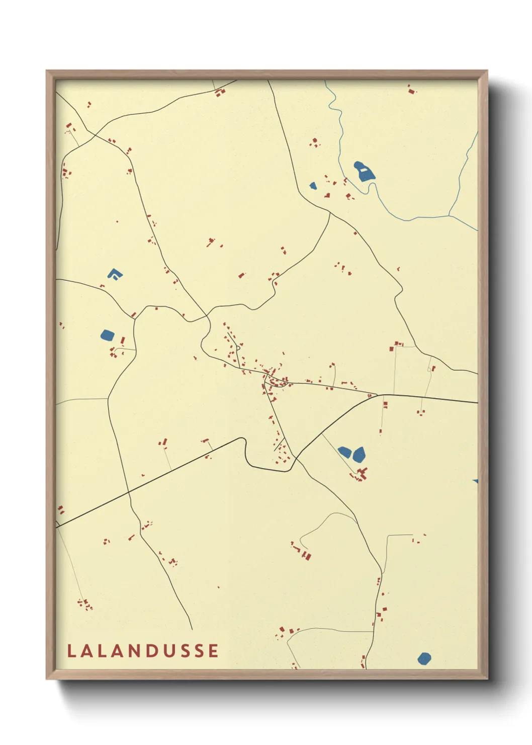 Une affiche de carte sur Lalandusse