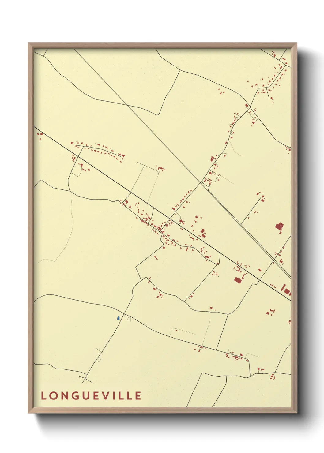 Une affiche de carte sur Longueville
