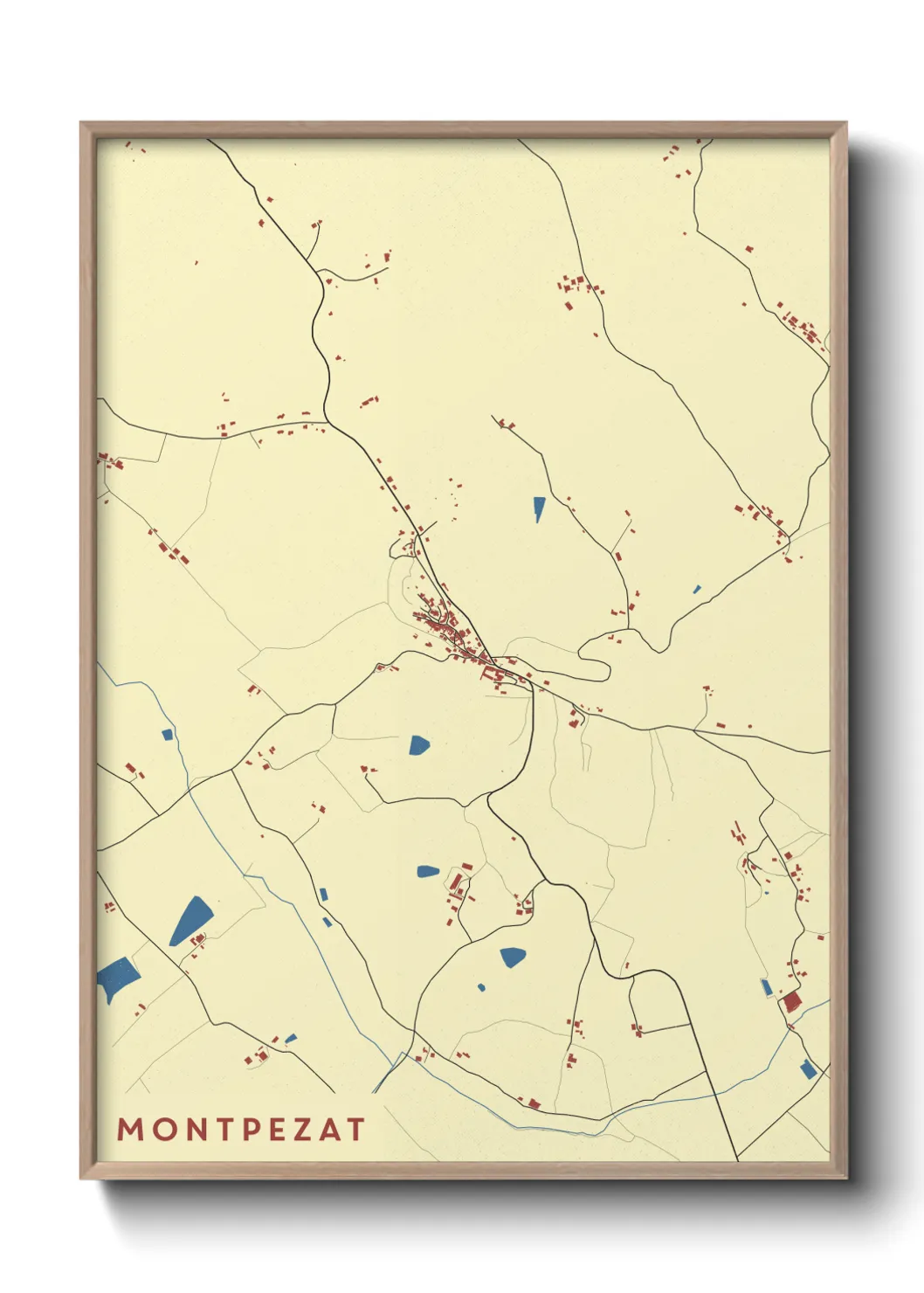 Une affiche de carte sur Montpezat