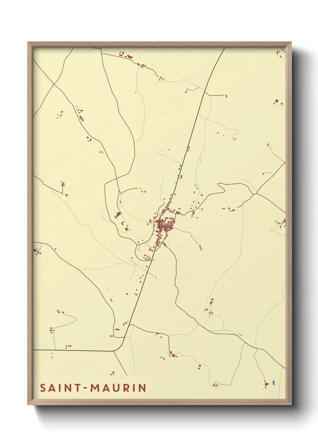 Une affiche de carte sur Saint-Maurin