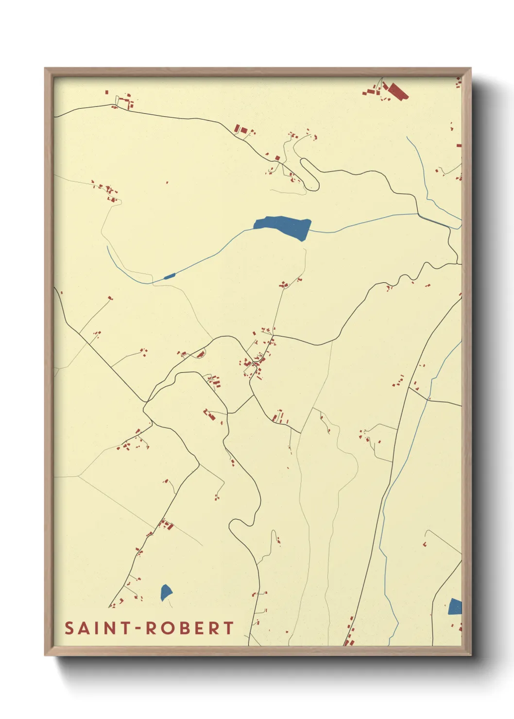 Une affiche de carte sur Saint-Robert