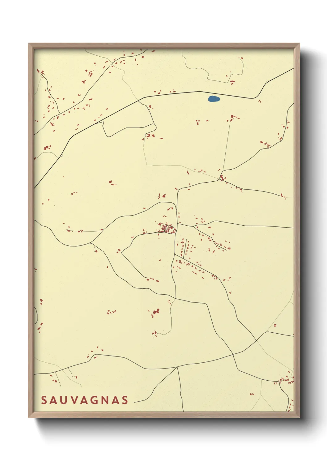 Une affiche de carte sur Sauvagnas