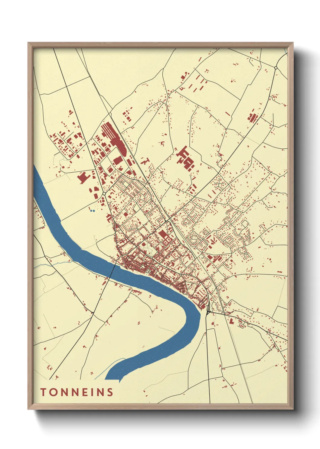 Une affiche de carte sur Tonneins