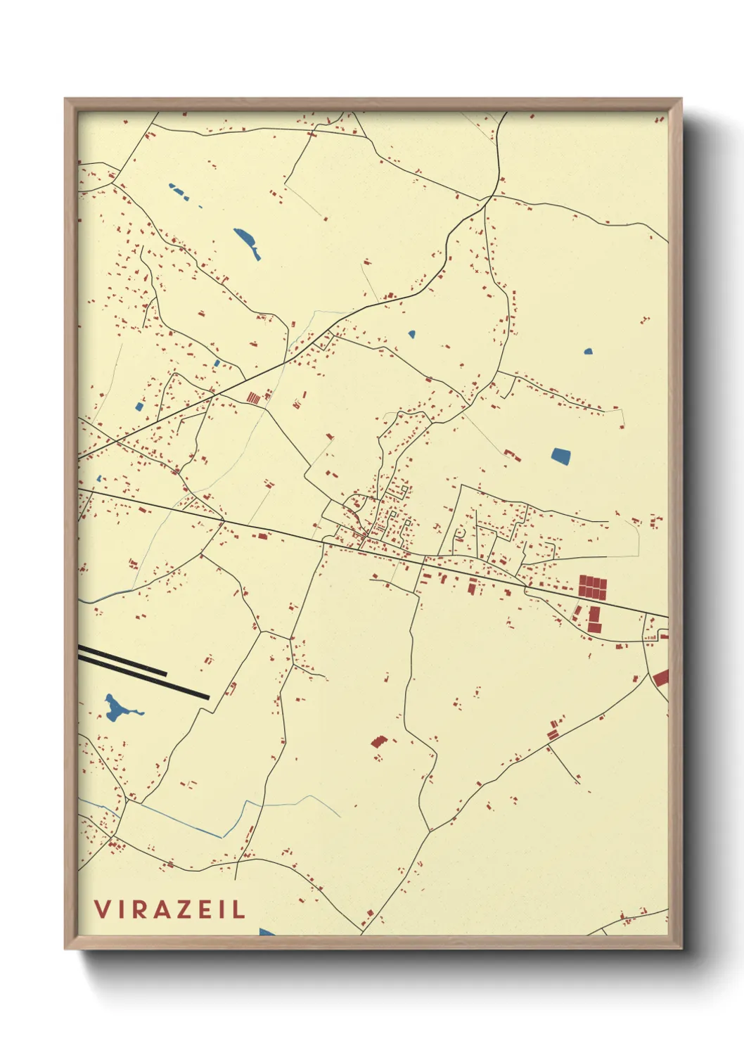 Une affiche de carte sur Virazeil