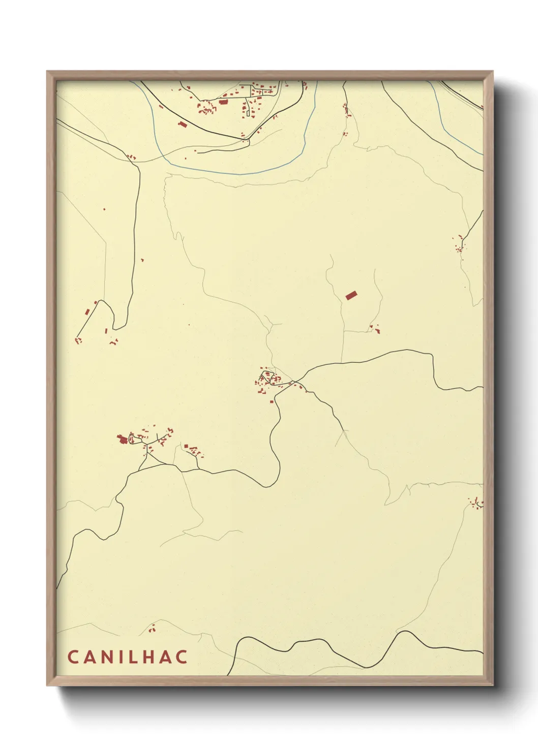 Une affiche de carte sur Canilhac