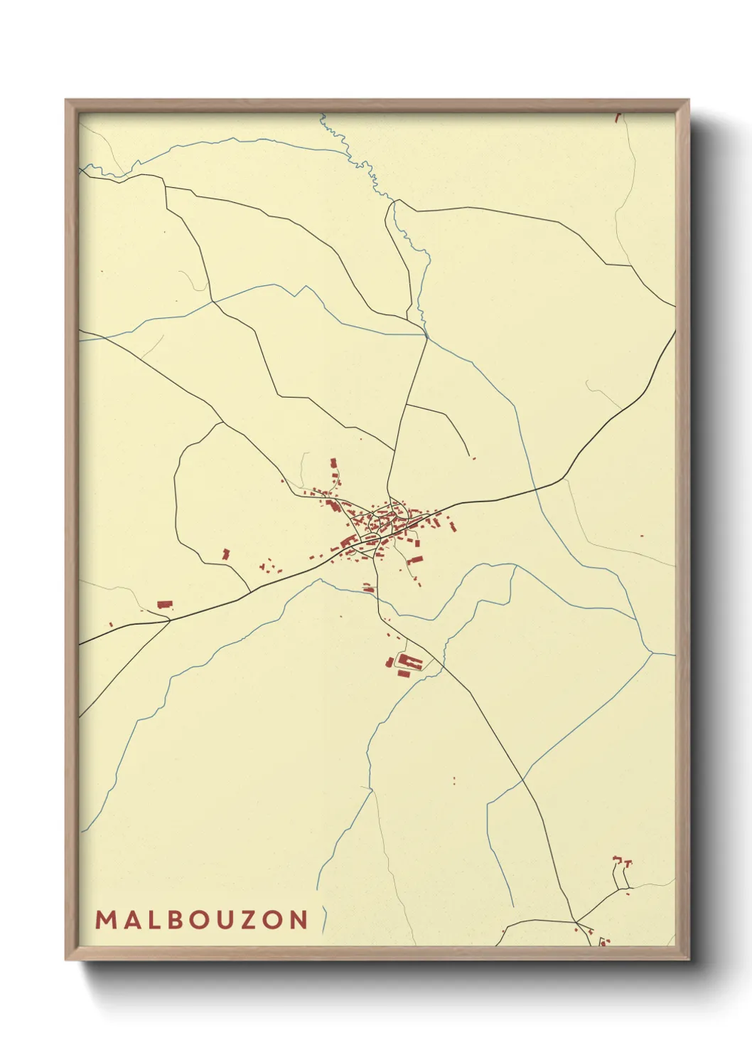 Une affiche de carte sur Malbouzon