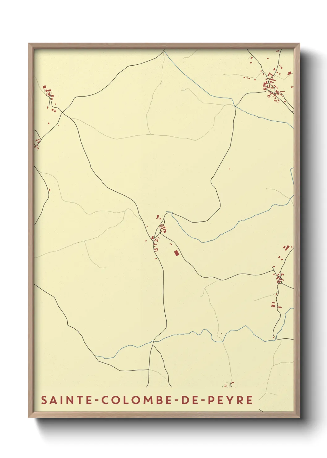 Une affiche de carte sur Sainte-Colombe-de-Peyre