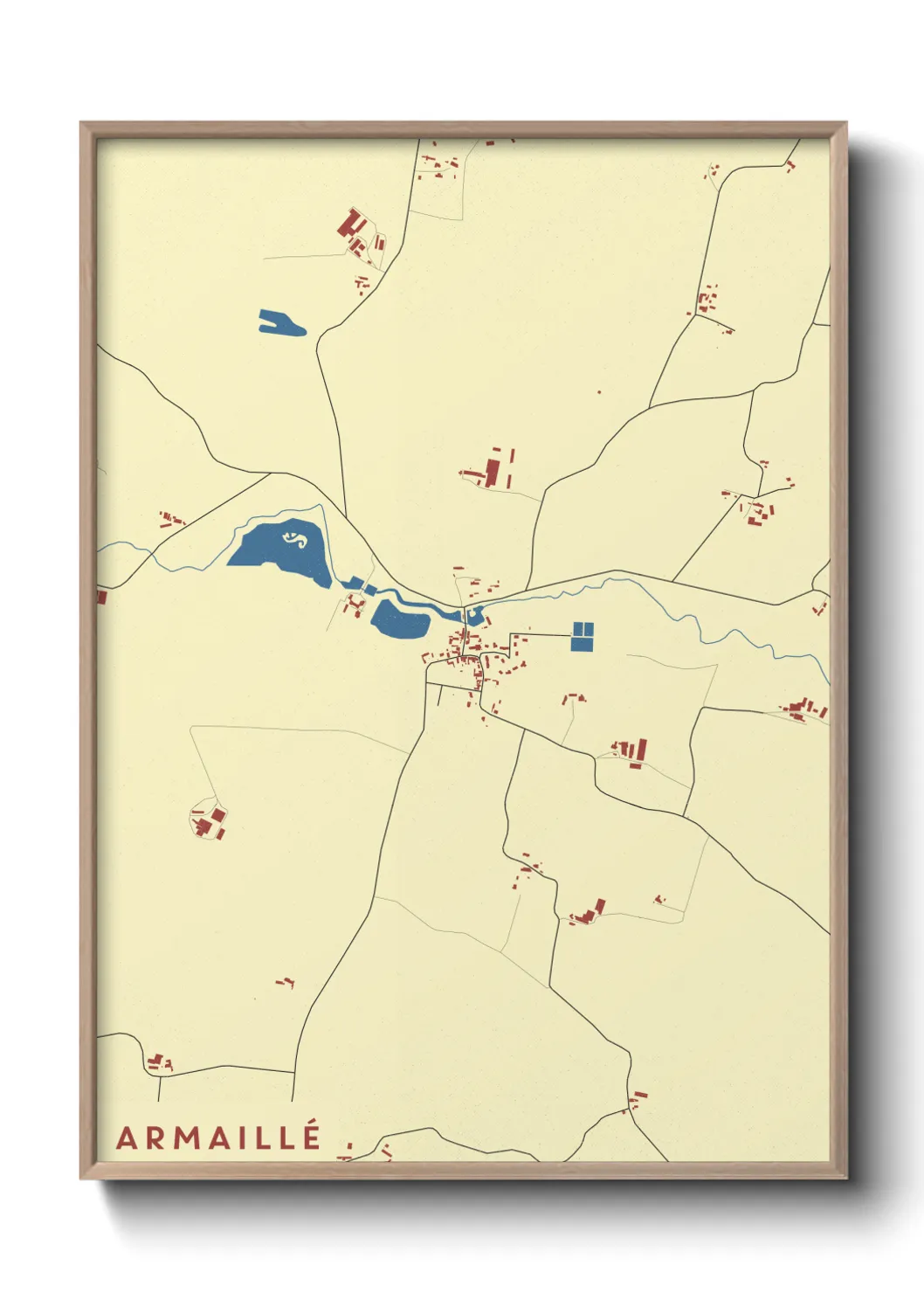 Une affiche de carte sur Armaillé