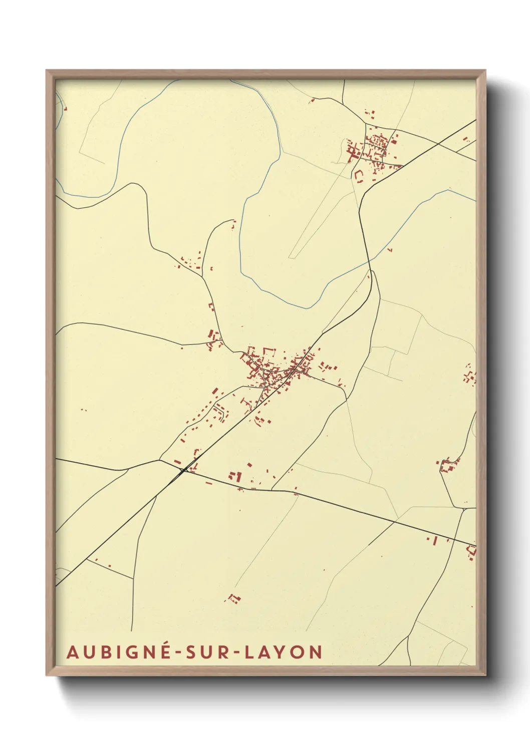 Un poster carteAubigné-sur-Layon