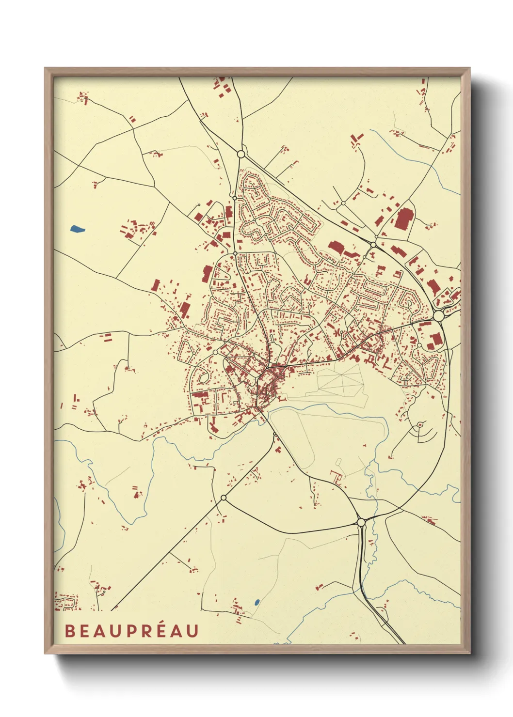 Une affiche de carte sur Beaupréau
