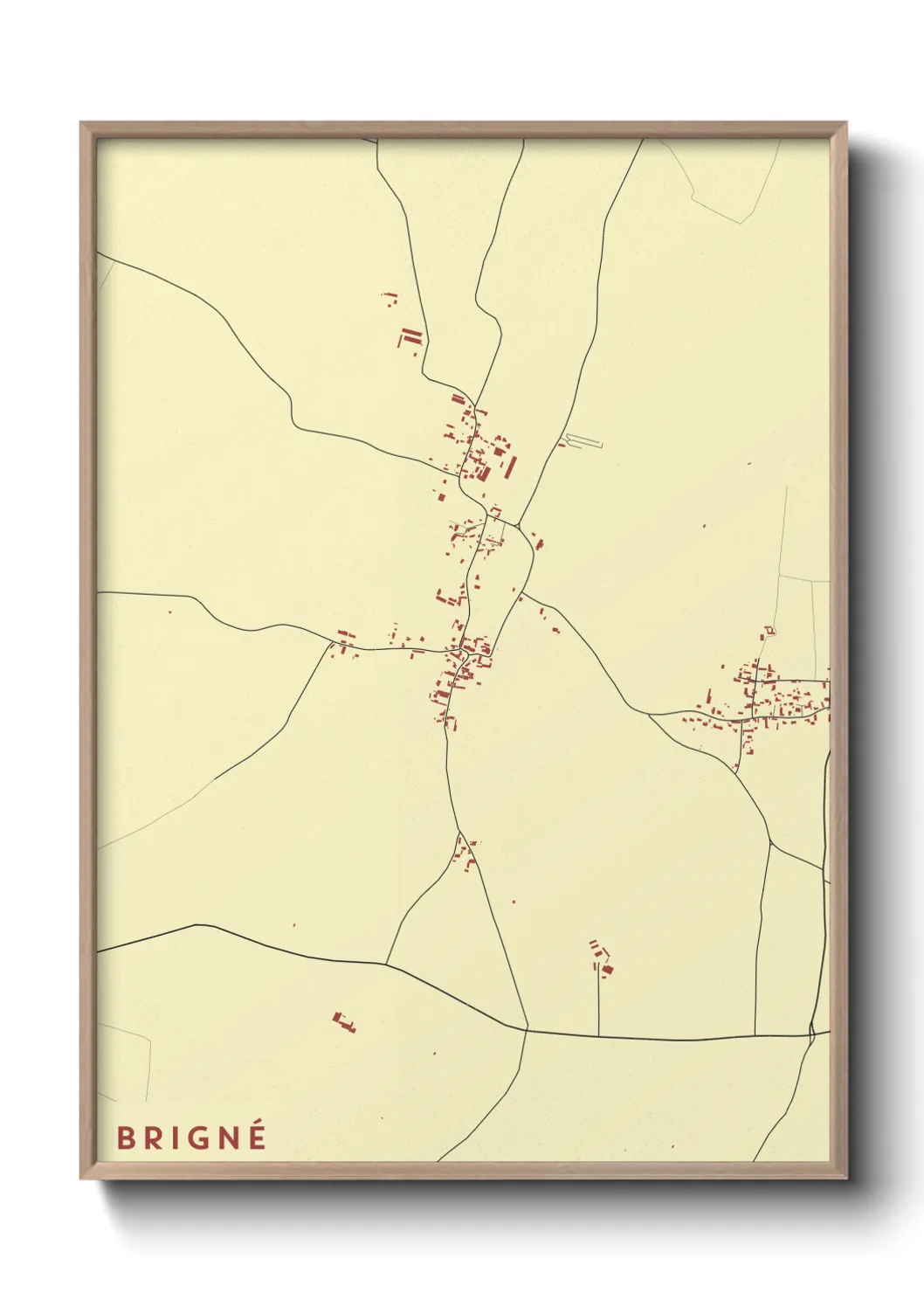 Une affiche de carte sur Brigné