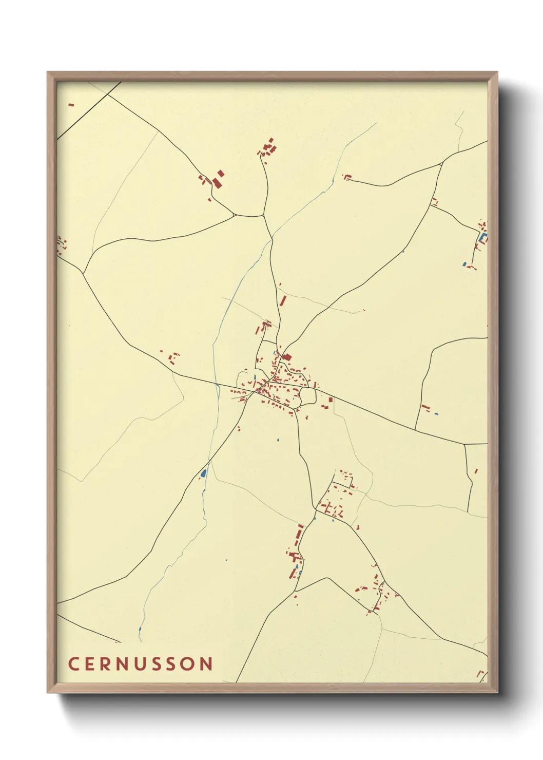 Une affiche de carte sur Cernusson