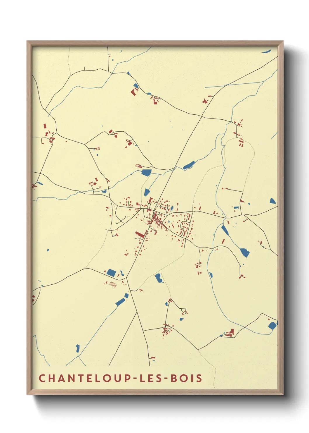 Une affiche de carte sur Chanteloup-les-Bois