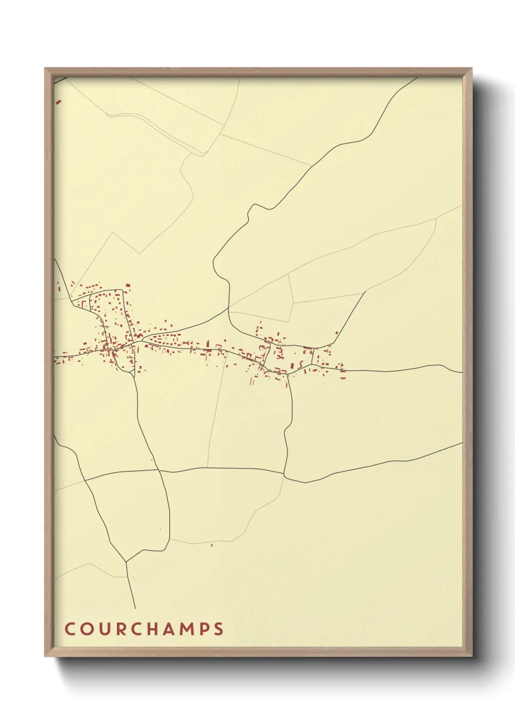 Une affiche de carte sur Courchamps
