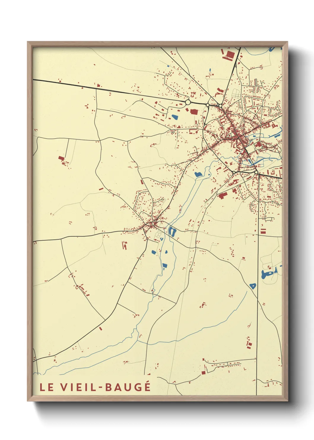 Une affiche de carte sur Le Vieil-Baugé