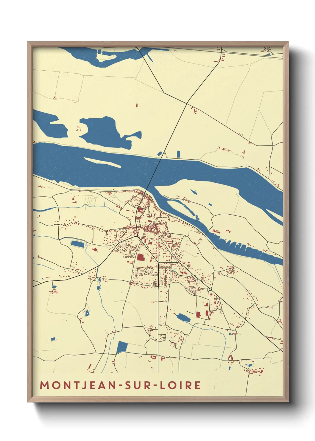 Une affiche de carte sur Montjean-sur-Loire