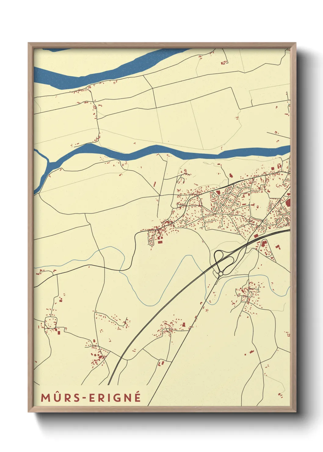 Une affiche de carte sur Mûrs-Erigné