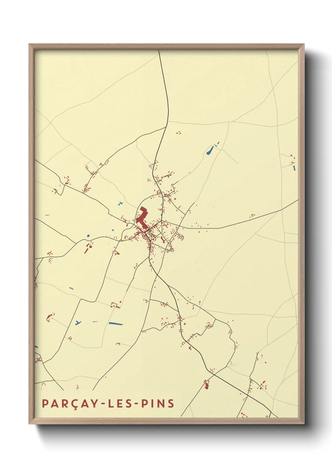 Une affiche de carte sur Parçay-les-Pins