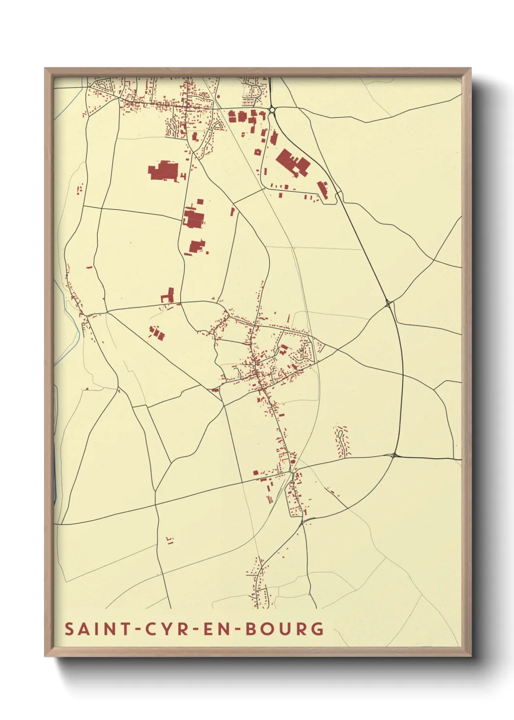 Une affiche de carte sur Saint-Cyr-en-Bourg