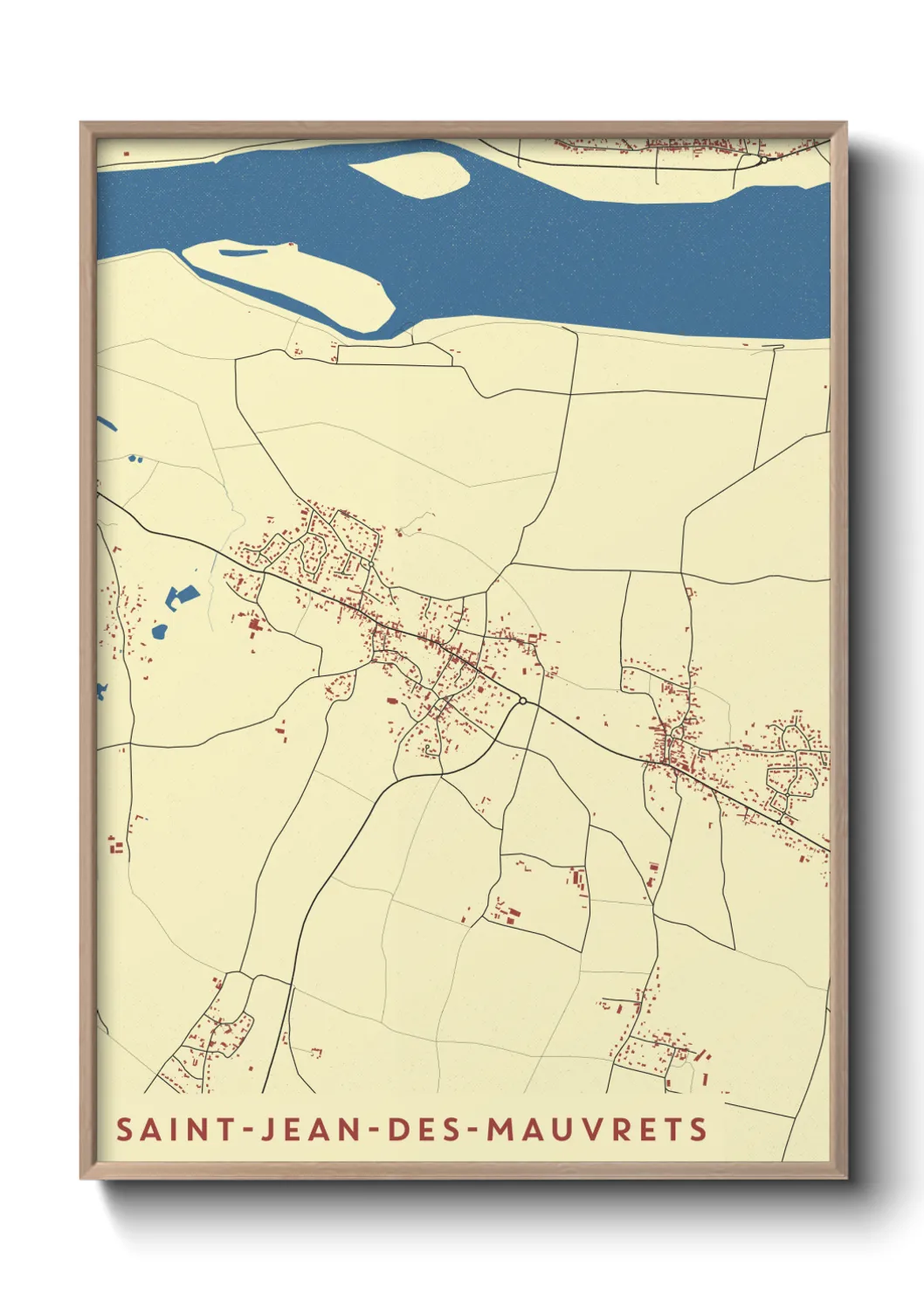 Une affiche de carte sur Saint-Jean-des-Mauvrets
