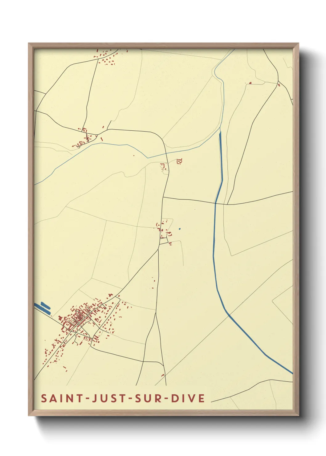 Un poster carteSaint-Just-sur-Dive